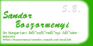 sandor boszormenyi business card