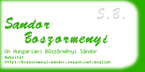 sandor boszormenyi business card